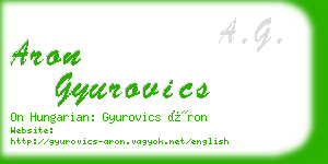 aron gyurovics business card